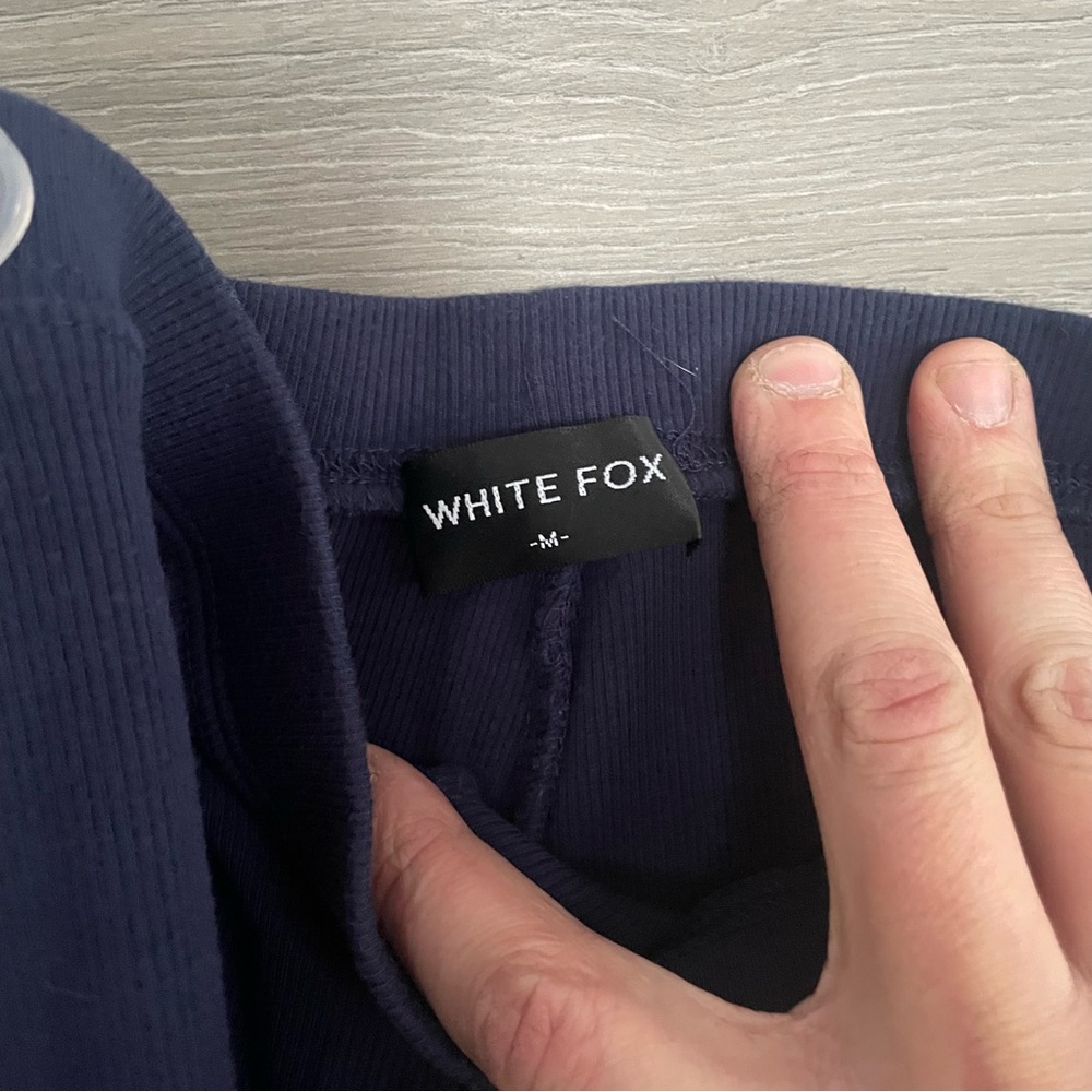 White Fox Ribbed Shorts - Picture 4 of 5